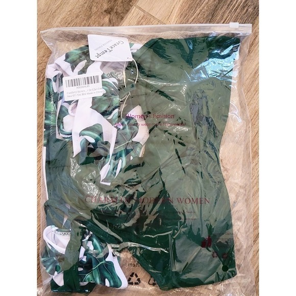 Grace Tempt Green High Waisted Bikini Small NWT - Picture 9 of 9